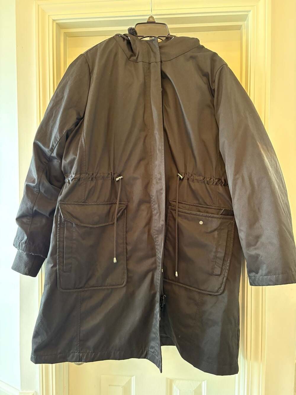Torrid Black Faux Fur Trim Hooded Weather Protection Parka Coat Size 3